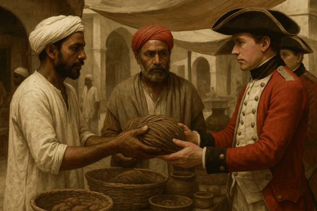 east-india-company_soldier shopping in market