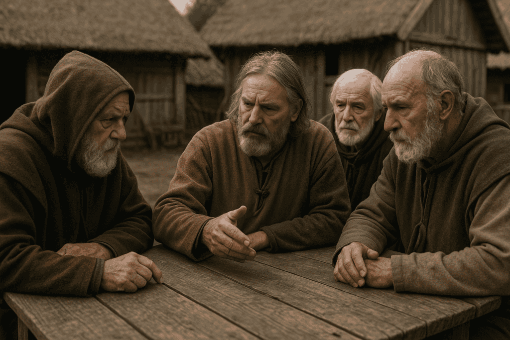 medieval-village-life_old men talking