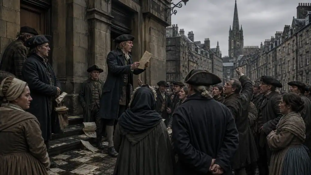 Queen Anne and the Act of Union: Why Great Britain Was Made Under Pressure 4 Queen Anne and the Act of Union - Edinburgh Protest